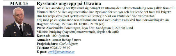 Föredrag Om Kriget I Ukraina, övlt Joakim Paasikivi - LAOS